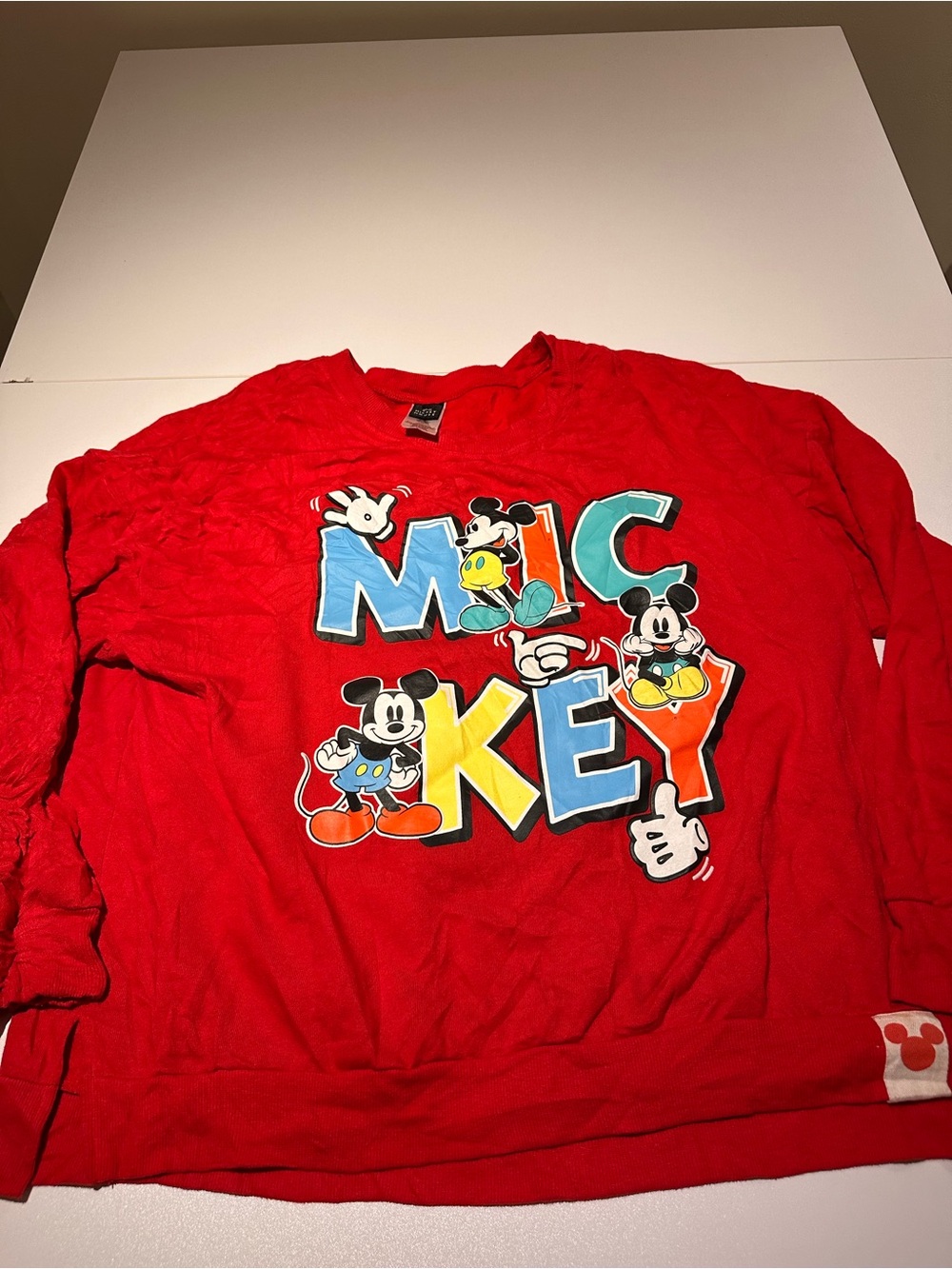 Disney Red Mickey Graphic Kids Sweatshirt